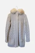 Cableknit Cashmere Fur Lined Zip Up