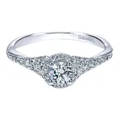 14k White Gold Round Halo Sonoma Engagement Ring