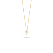 18K Yellow Gold Tiny Treasures Diamond Baby Cross Necklace