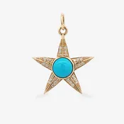 0.20CT Turquoise & Diamond Star Charm