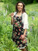 Apron, Strawberry Chef Apron - Black