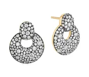 All Diamond Button Loop Earrings