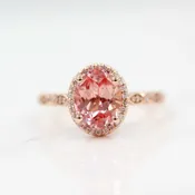 The Charlotte Ring with Peachy-Pink Created Sapphire