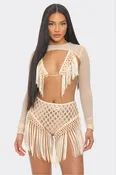 Bear Dance 3 Pc. Fringe Shrug, Top And Short Set*