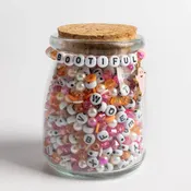 Bootiful Letter Bead Jar with Pink Ghost Charm DIY Bracelet Kit
