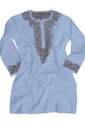 ADITI Pure Cotton Round Neck, Hand Embroidered Tunic, Kurti, Regular and Plus Sizes