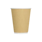 12 oz Paper Hot Cup, Ripple, Kraft [500 pcs]