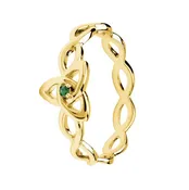 14kt Gold Vermeil With Green Cubic Zirconia Trinity Ring