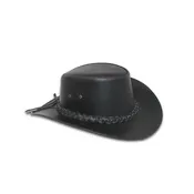 Black Western Hat | Genuine Cow Black Leather Western Hat for Men