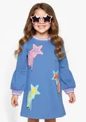 HANNA BANANA LONG SLEEVE A LINE DRESS WITH STARS DETAIL