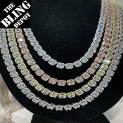 925 Clustered Diamond Tennis Chain