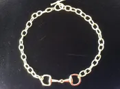 Necklace in Gold Plate with a Snaffle Bit