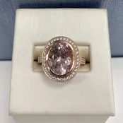 14kr, Morganite and Dia Ring