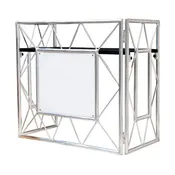 Accu-Stand Pro Event Table II, Professional Event Table with Carpeted Tabletop, Metal Frame, Folds in Half for Easy Transport, Removable Front Signage, Holds 200 lbs, Weighs 43 lbs
