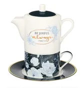 Be Joyful Always Tea for One Tea Set - 1 Thessalonians 5:16 — SUMI Enterprises, LLC