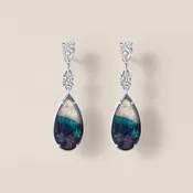 Brazilian Paraiba and Diamond Drop Earrings