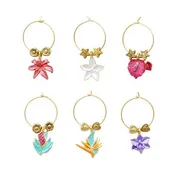 6-Piece Painted Wine Charms (7 styles)