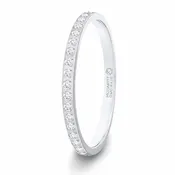 Emilia Flat Polished Titanium Women's Eternity Wedding Ring With White Diamonds  2mm