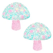 Alice Down The Rabbit Hole Pink And White Glitter UV Blacklight Shroom Nipztix