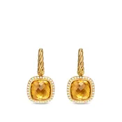 Albion Drop Earrings in 18K Yellow Gold with Citrine and Diamonds, 10mm