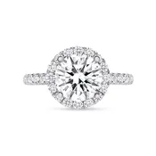 14k Gold Round Diamond Halo Engagement Ring