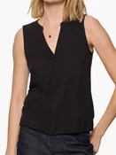 All Set Button Tank - Black