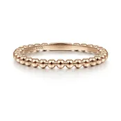 14K Rose Gold Beaded Stacking Band