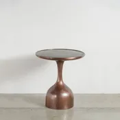 Antique Copper and Black Lacquer Le Verre Side Table by Robert Kuo — ROBERT KUO