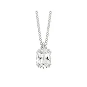 0.02Ctw Diamond & Created White Sapphire Birthstone Pendant