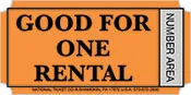 Good For One Rental – Orange – 2000ct Roll