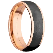 14K Rose Gold with Polish Finish and Zirconium Inlay
