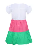Pink/Green-Color Block Fluttered Sleeve Dress  FINAL SALE  NO EXCHANGES FOR REFUNDS