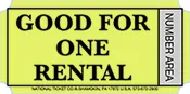 Good For One Rental – Yellow – 2000ct Roll