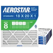 Aerostar 18x20x1 MERV 8 Air Filter, 6 Count, ACTUAL SIZE (17.50 x 19.50 x 0.75), HVAC, Air Conditioning &amp; Furnace Filter Captures Dust, Lint &amp; Pollen (MPR 600 / FPR 5), Made in USA : Industrial &amp; Scientific