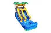 12ft Tropical Inflatable Water Slide with Splash Pool