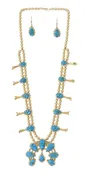 14K Navajo Squash Blossom Necklace
