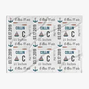 30 x 40 Sail Boats Personalized Name Baby Blanket
