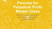Peonny Business Masterclass with consults (3x1on1 coaching)