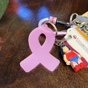 Frosted Pink Ribbon Key Chain — Progressive Printers Inc.