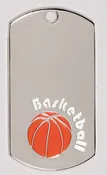 2 inch chrome basketball dog tag