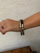 Antique Chinese Bamboo and Sterling Silver Bangles