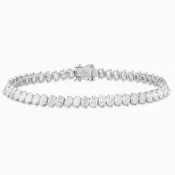 10.13 Carats Natural Oval Diamond Tennis Bracelet