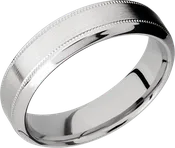 Cobalt chrome 6mm high-beveled band with reverse milgrain detail