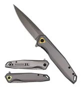 4.5" TACTICAL GREY ASSIST-OPEN TITANIUM FOLDING POCKET