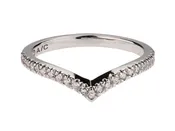 Curved Round White Gold Diamond Wedding Band