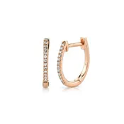 14k Rose Gold 0.08ctw Diamond Huggie Earrings- SC55001599
