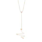 0.13ct 14k Rose Gold Diamond Pave Triangle Lariat Necklace
