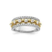 14kt White & Yellow Gold Lab Grown Diamond Wedding Band