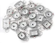 10 Mix Silver Tone Geneva Elite Watch Faces for Beading, Loops and Battery Included