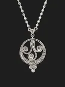 18K White Gold Natural Diamond Pendant Necklace